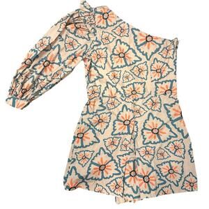 Atelier 1756 x Anthropologie Pastel Pink Nadia Ruffle Floral One-Sleeve Romper